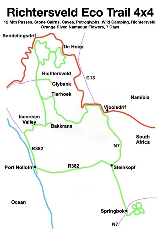 Richtersveld Eco Trail 4x4 Adventure Map