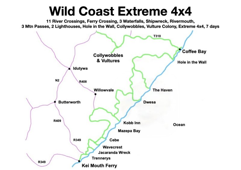 Wild Coast Extreme 4x4 Tours Map